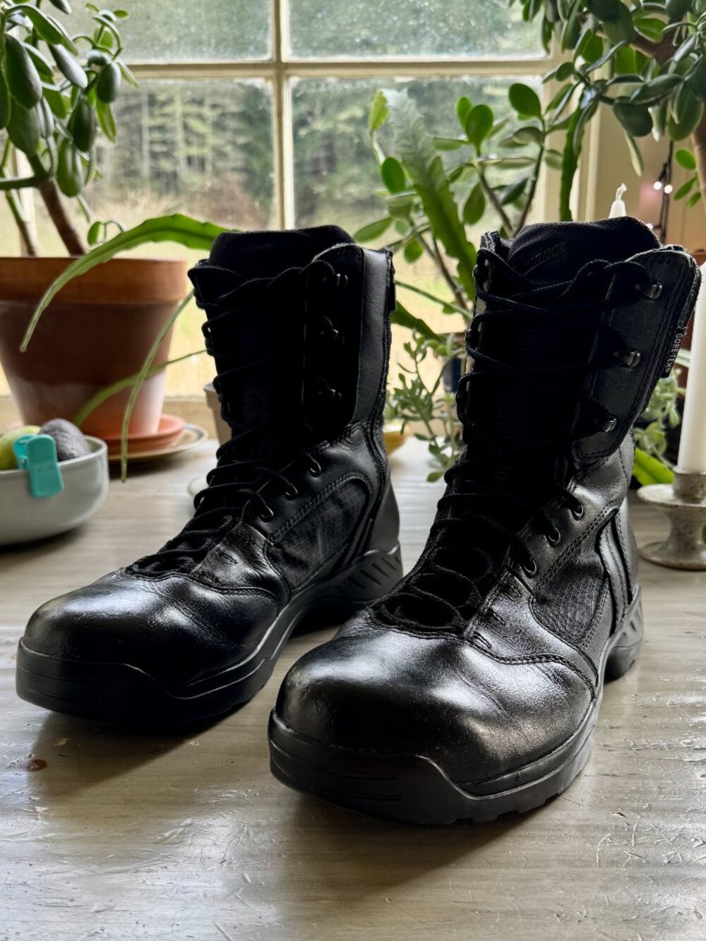 Danner GORE-TEX Leather Side-Zip Boots, Kinetic 8" GTX (Black, US 12)